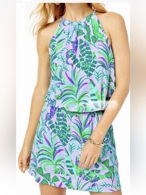 Lilly Pulitzer Gianni Skort Romper Purple Iris on the Chase HTF size XL